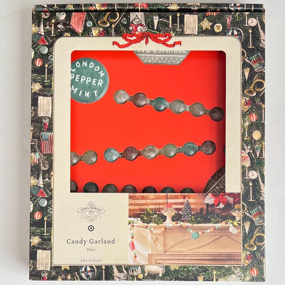 NWT John Derian X Target 2025 Glass Peppermint Candy Garland